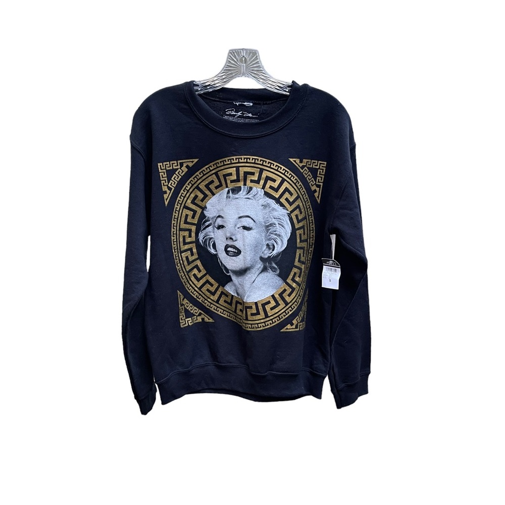 Marilyn Monroe Adult Crew Neck Pullover Black Sweatshirt - Size Small